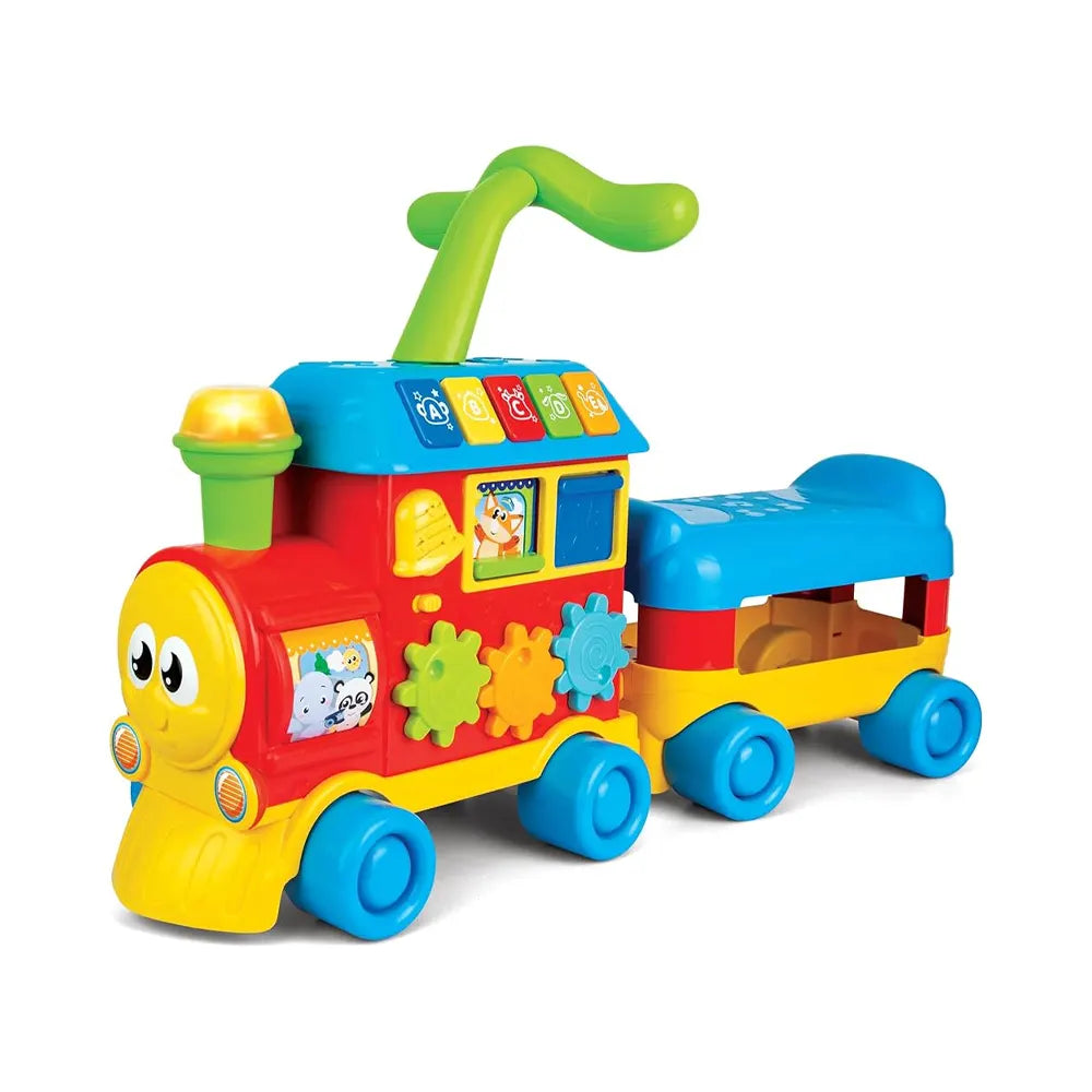Porteur train interactif avec remorque et activités dès 12 mois