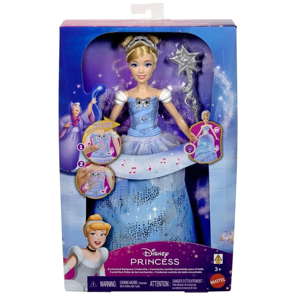 Poupée Cendrillon Robe Lumineuse & Baguette Magique