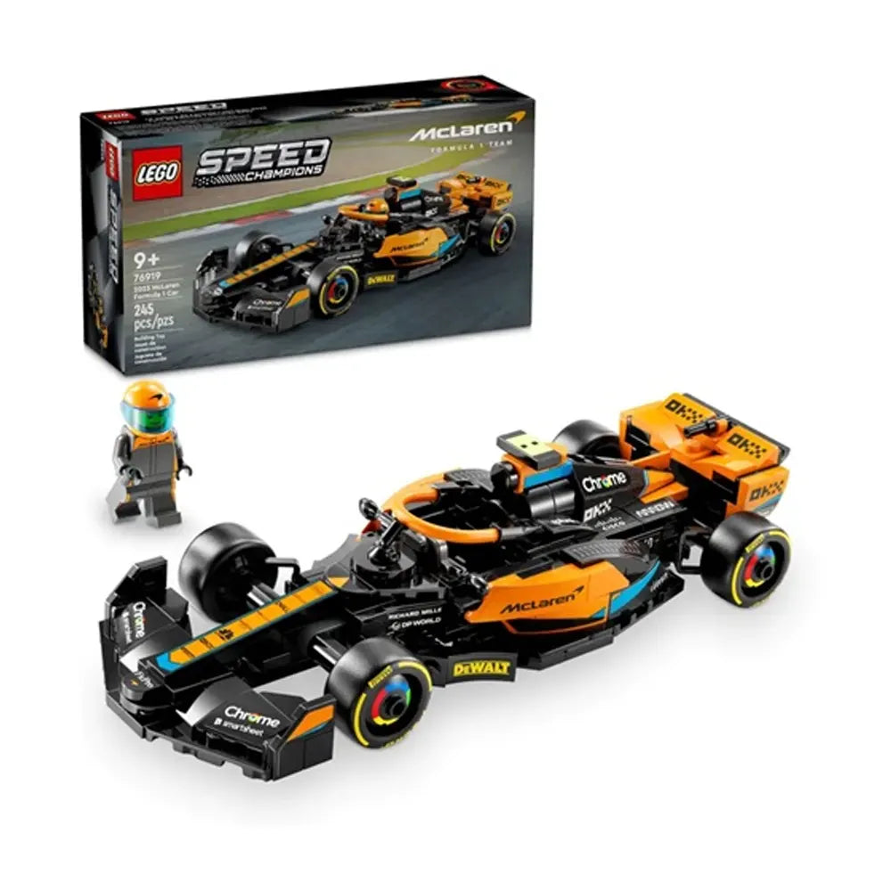 McLaren F1 2023 noire et papaye, LEGO Speed Champions 9+