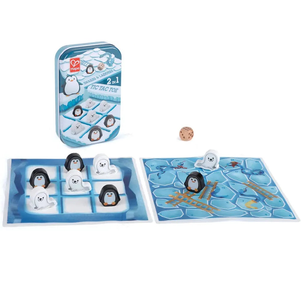 Jeu de Voyage 2 en 1 Morpion et Échelles Serpents Hape 3 ans+