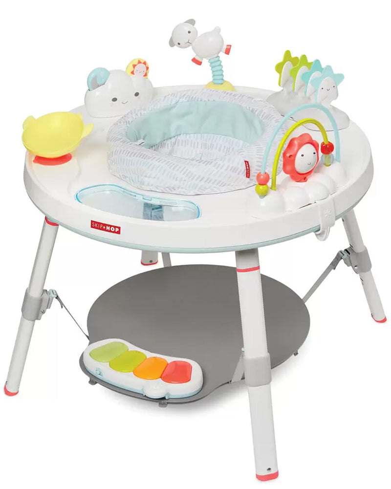 Table d'Activités Évolutive 3-en-1 Nuage Argenté avec Piano Lumineux