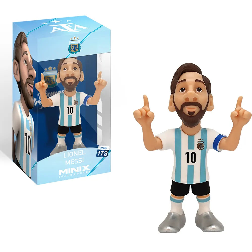 Lionel Messi, figurine de football aux deux index levés, 12 cm