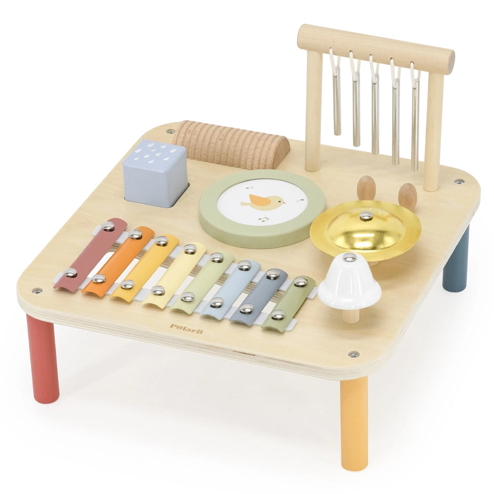 Table d’éveil musicale en bois aux instruments variés dès 18 mois