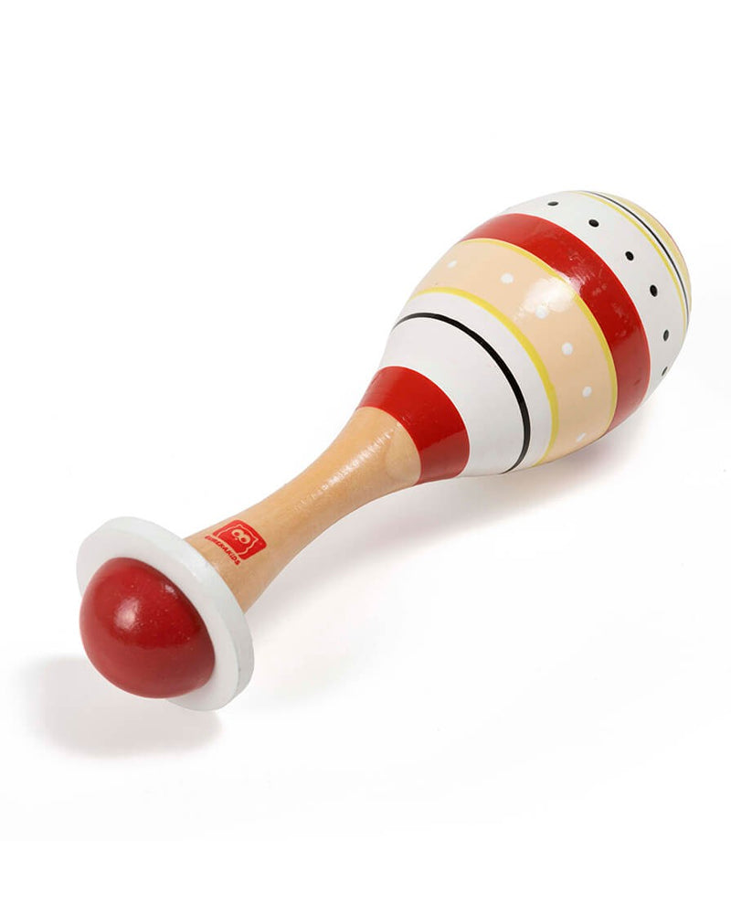 Maracas Bois Motifs Tribaux Rouge 12M+
