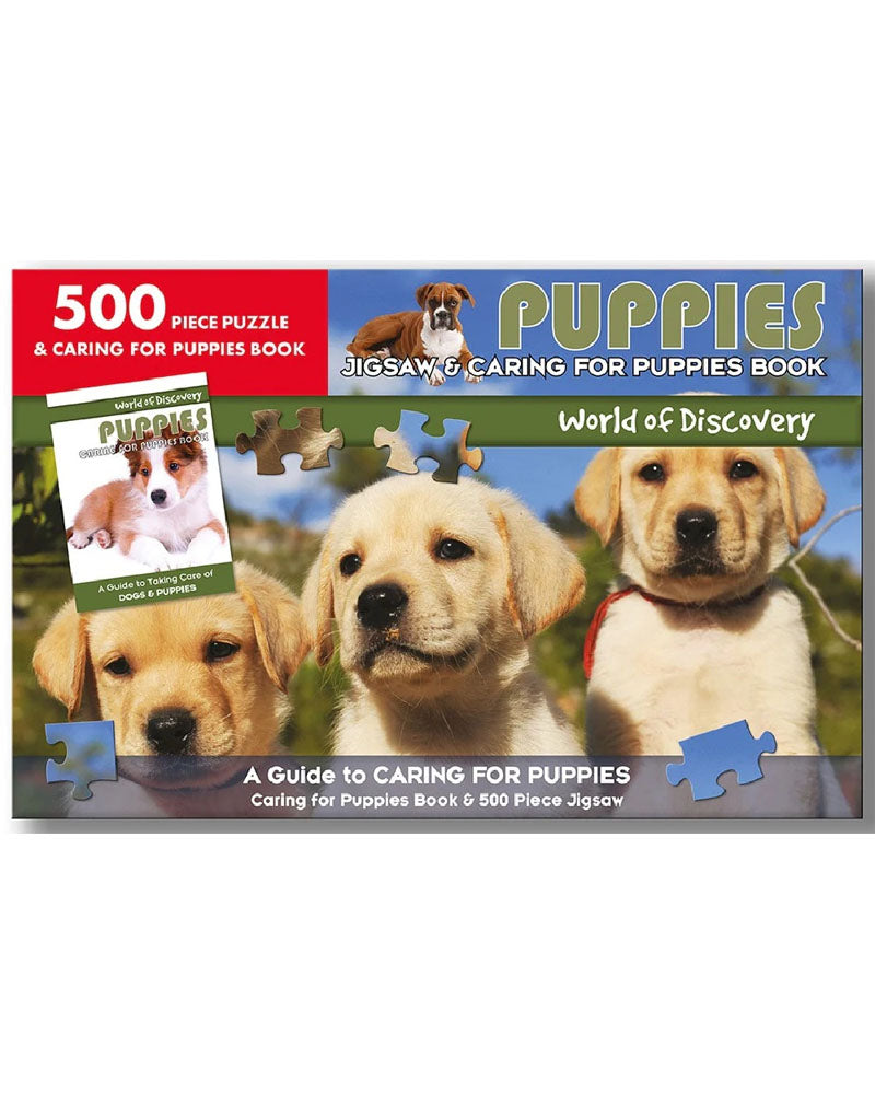 Puzzle de 500 pièces avec livre de soins pour chiots 8+