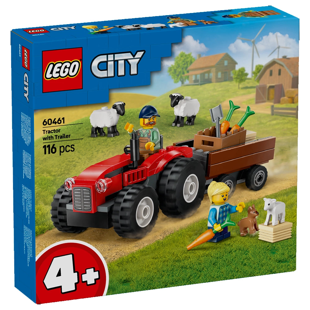 Tracteur rouge et remorque de la ferme LEGO City, 4+