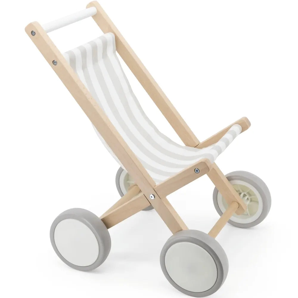 Landau en Bois Hêtre Gris avec Roues EVA 18M+