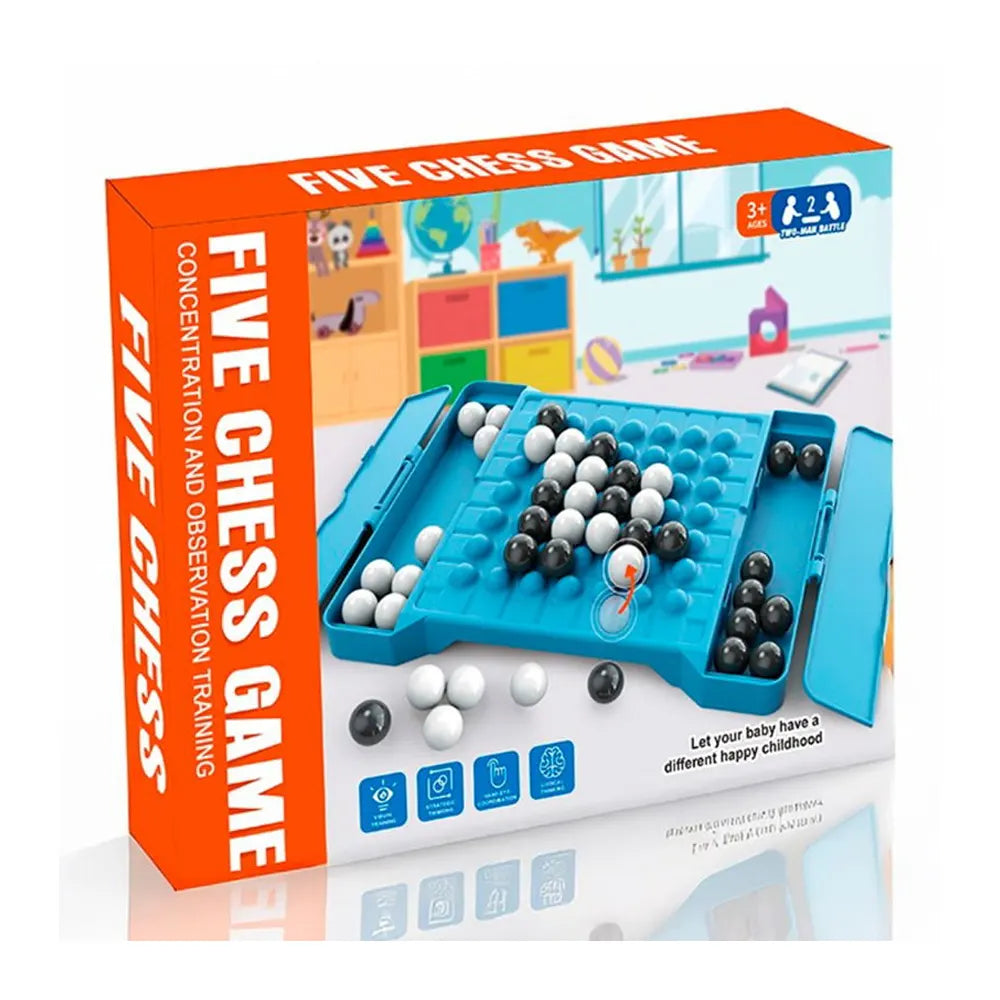 Jeu d'Alignement Five Chess Plateau Pliable 36 Billes