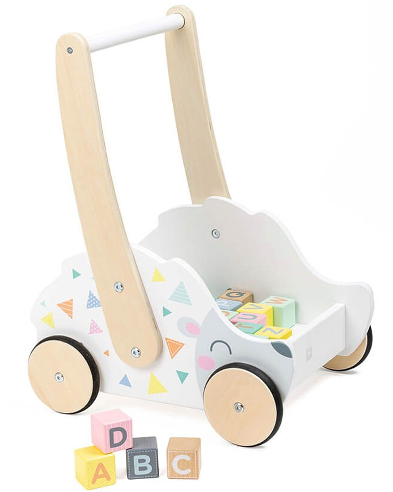 Chariot de premiers pas en bois avec 30 cubes 18M+