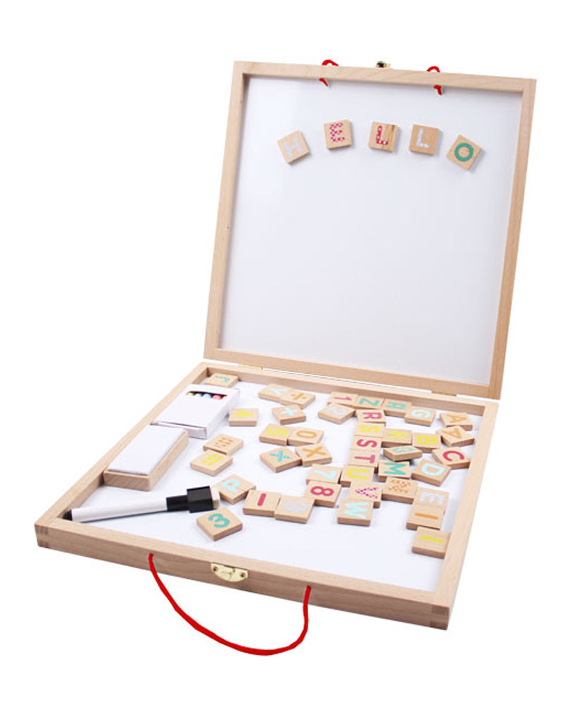 Valisette tableau 3-en-1 avec lettres et chiffres magnétiques dès 3 ans