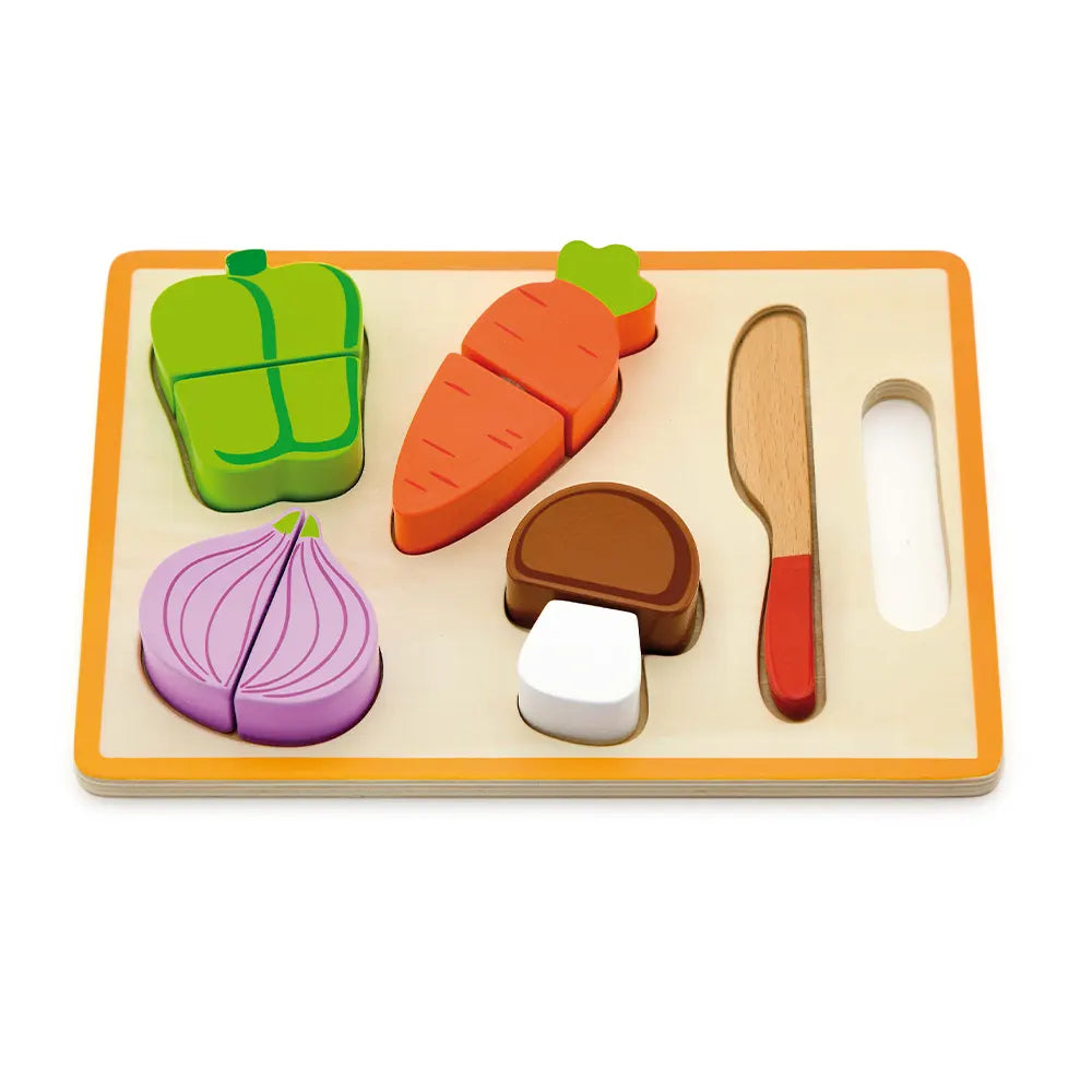 Ensemble Légumes à Découper Bois avec Couteau et Planche Viga Toys 18M+