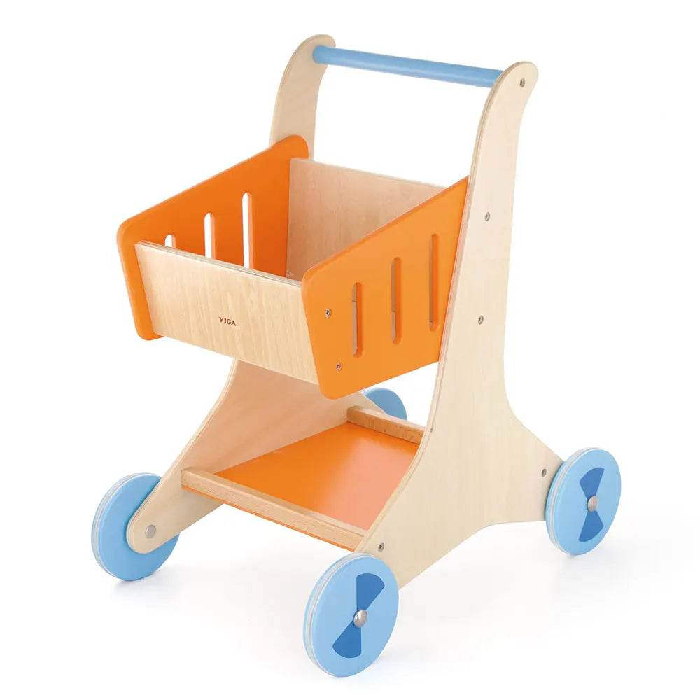 Chariot de Courses en Bois Viga Toys pour Enfants 18M+