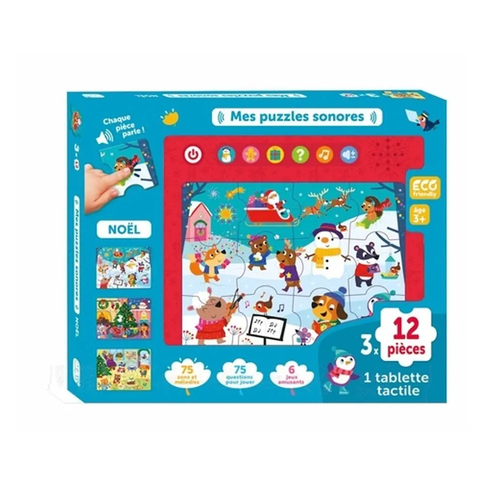 Noël en sons : coffret de trois puzzles interactifs 3 ans+