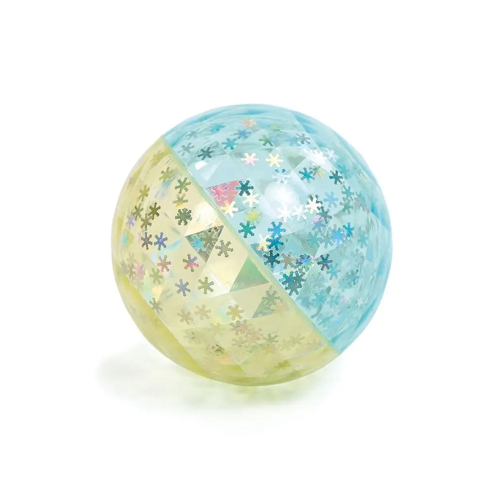 Balle Sensorielle Pailletée Bleu & Jaune 10cm dès 3 Mois