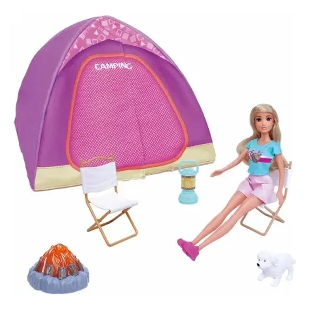 Set Poupée Camping Anli 29cm avec Tente et Accessoires 3 ans+