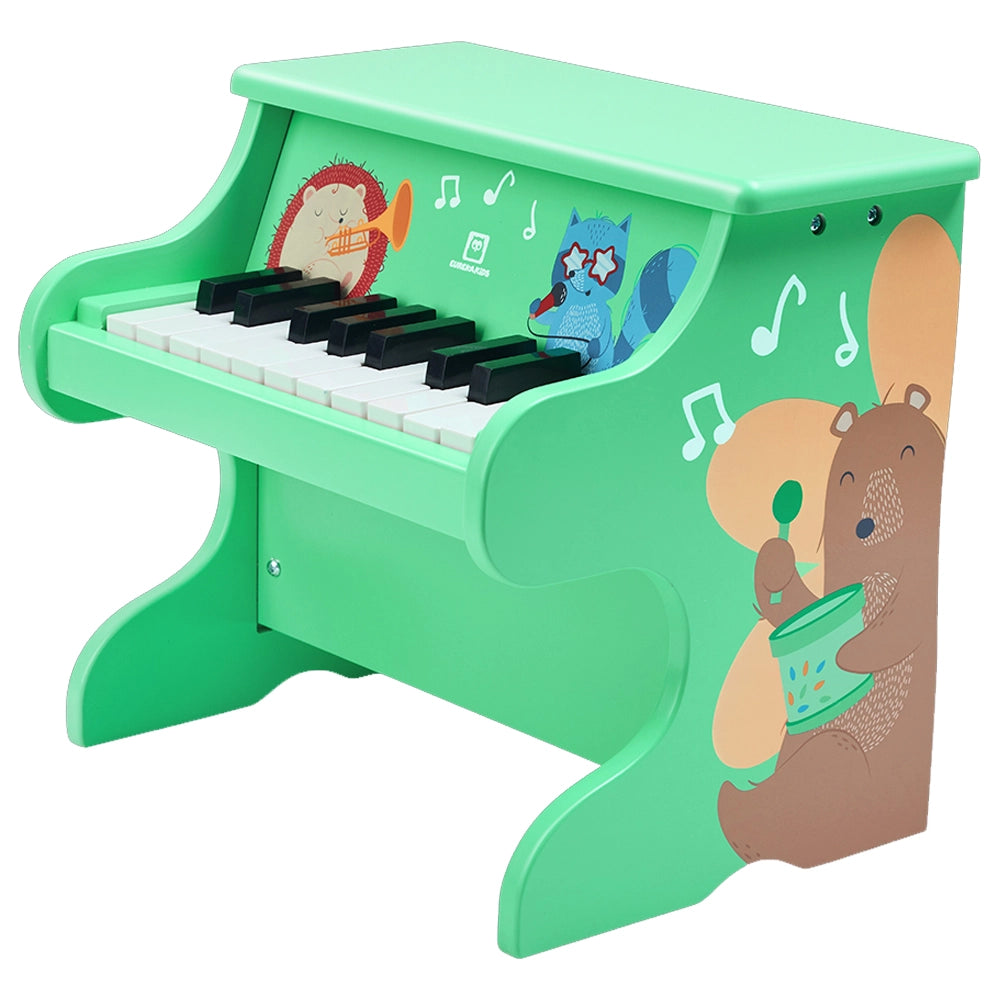 Piano d’éveil en bois, 18 touches et décor animalier