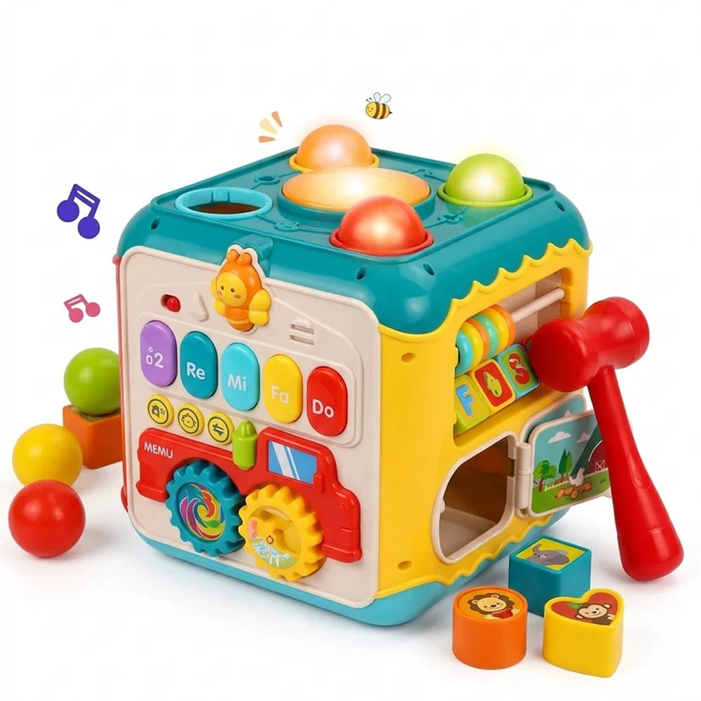 Cube musical et jeux de formes Huanger 7 activités dès 18 mois