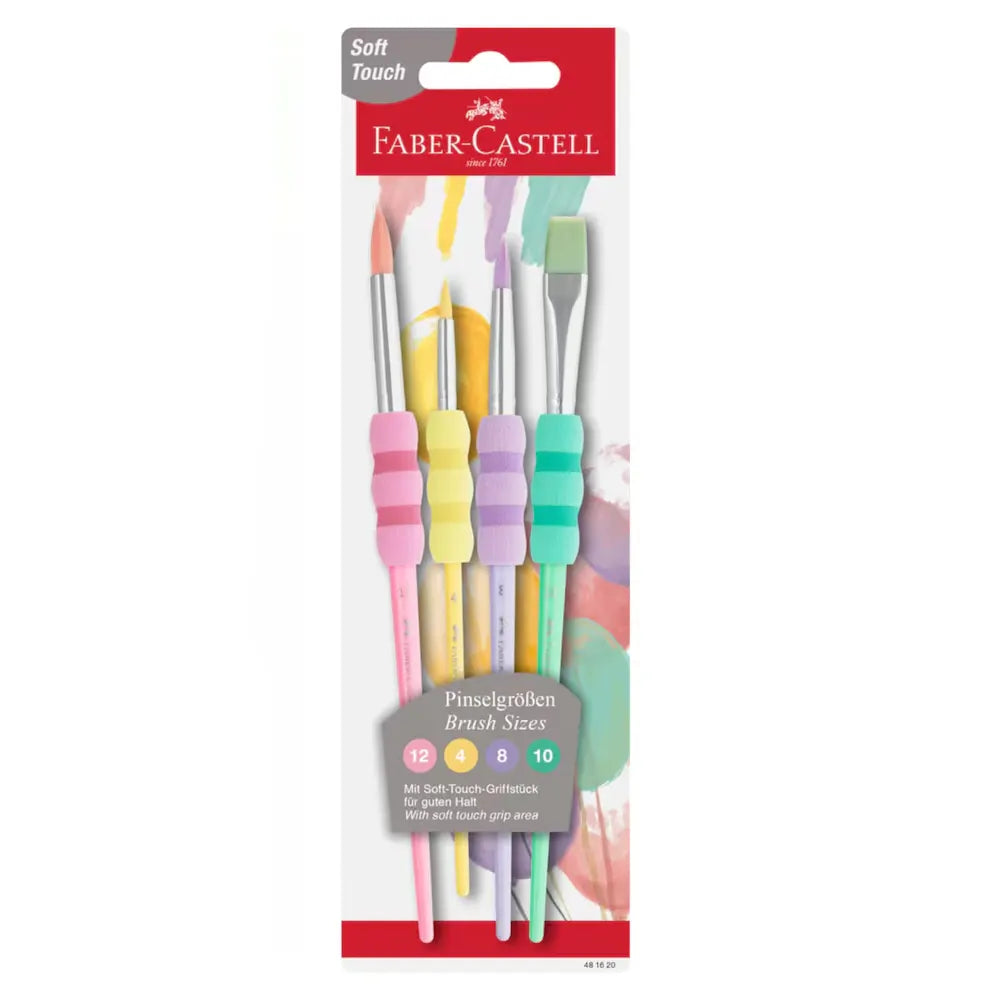 Lot de 4 pinceaux Soft Touch Pastel pour activités créatives