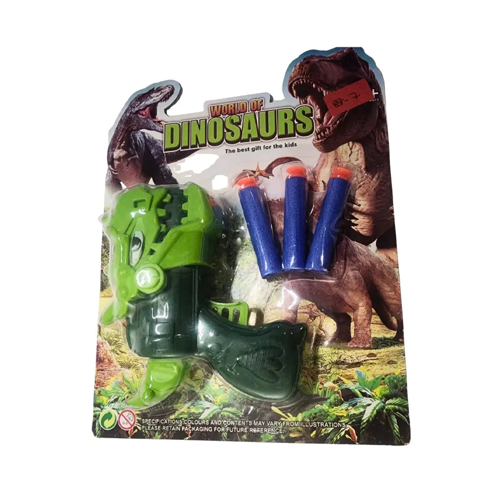 Lance-fléchettes Dinosaure vert avec 3 fléchettes dès 3 ans