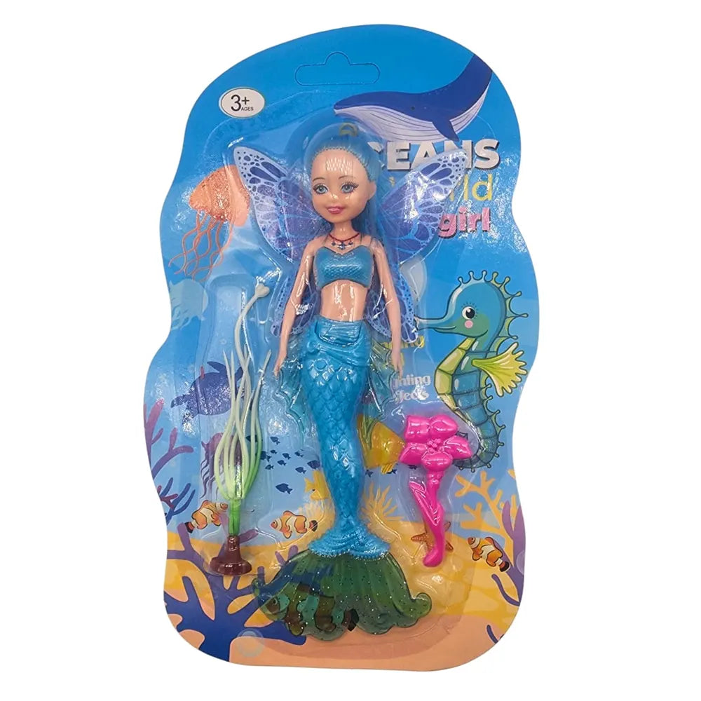 Poupée sirène à queue articulée et accessoires, dès 3 ans