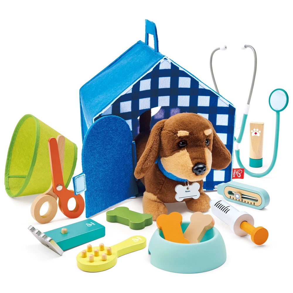 Coffret vétérinaire du chiot avec niche portable, dès 3 ans