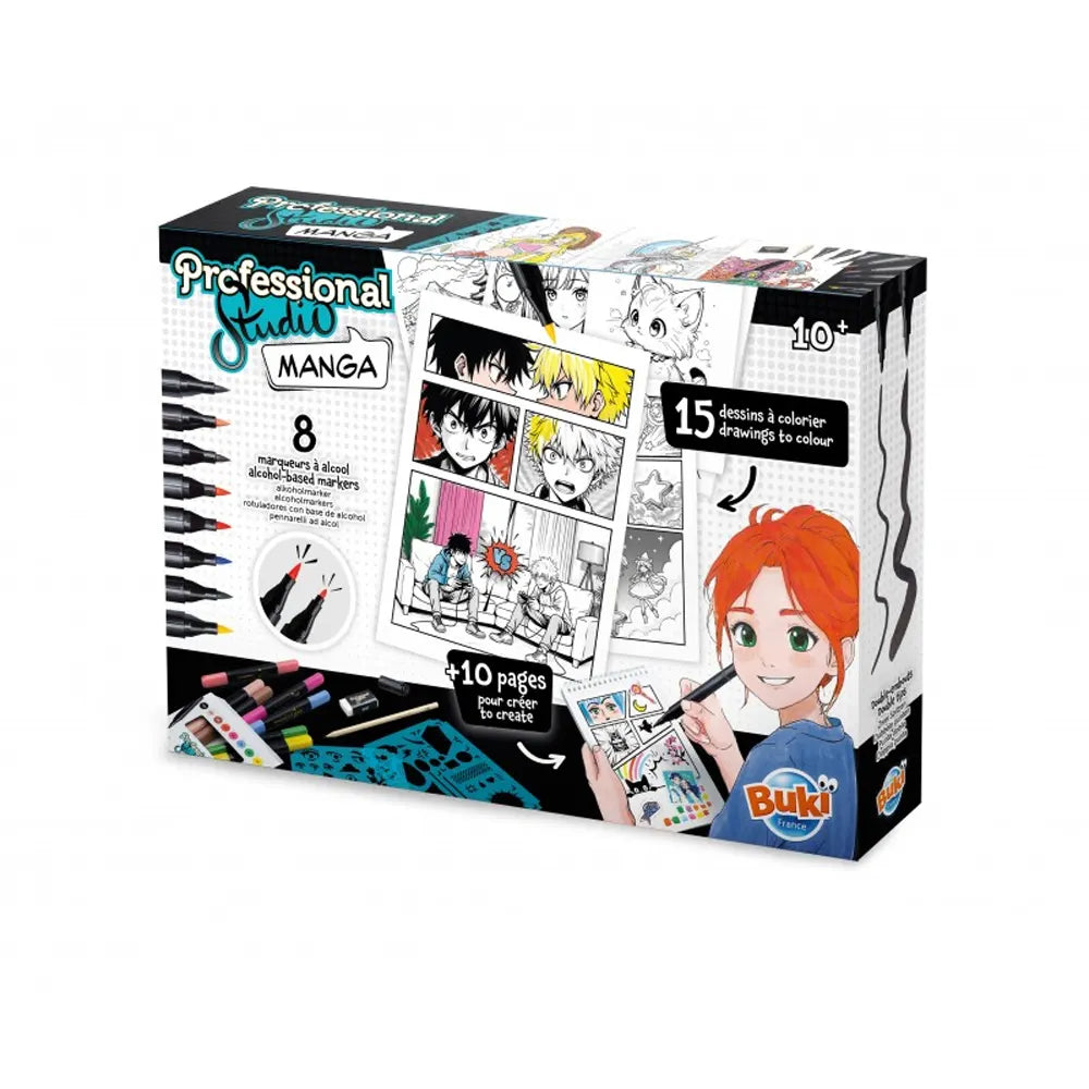 Atelier manga à dessiner et colorier, coffret dès 10 ans