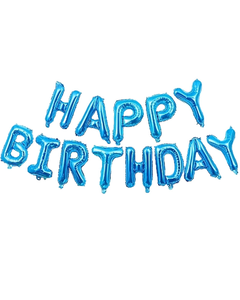 Message d’anniversaire en lettres gonflables bleues