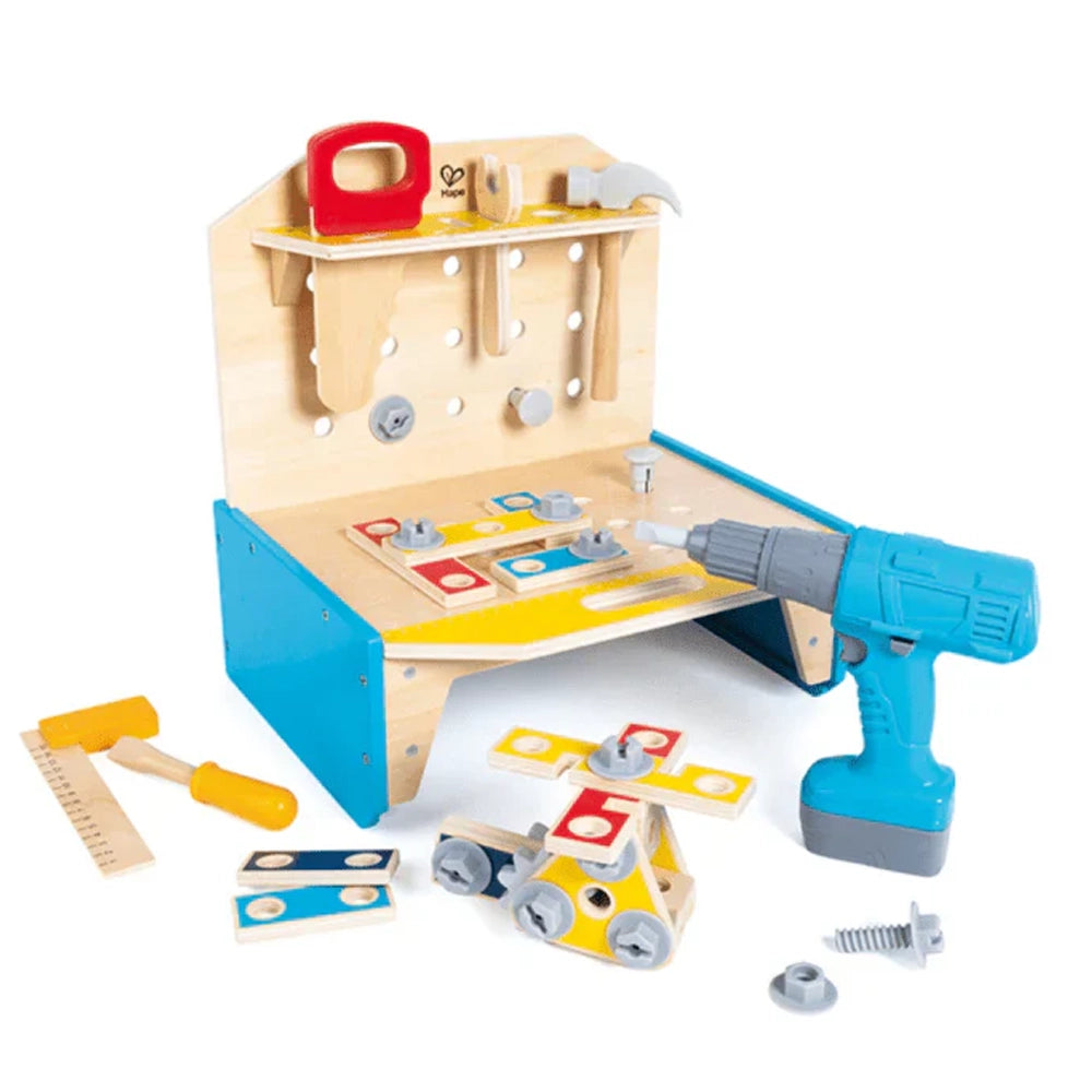 Établi pliable de bricolage avec perceuse, 3-8 ans