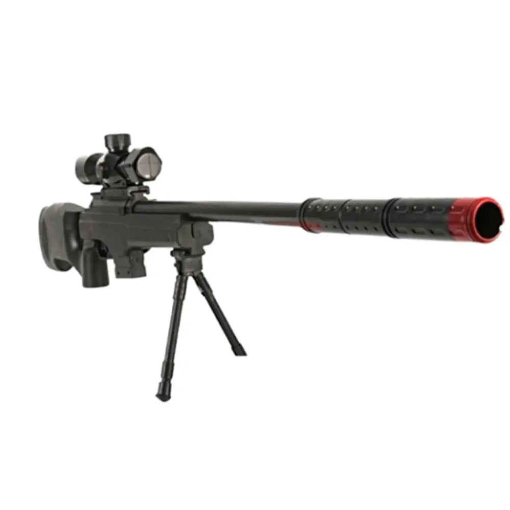 Fusil de jeu noir 76 cm avec lunette et trépied, dès 14 ans