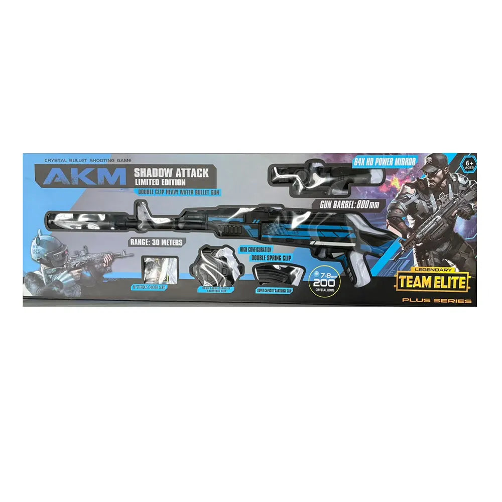Jeu de tir AKM Shadow avec double chargeur et billes cristal