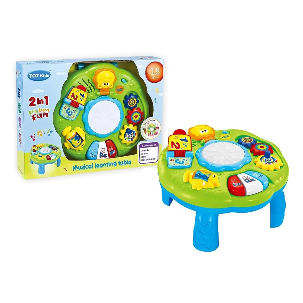 Table verte de jeux musicaux et lumineux dès 18 mois