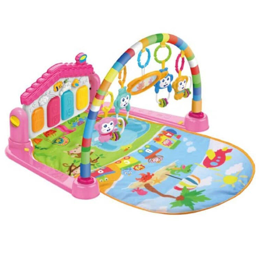 Tapis d'Éveil Musical 3 en 1 avec Piano Lumineux Rose
