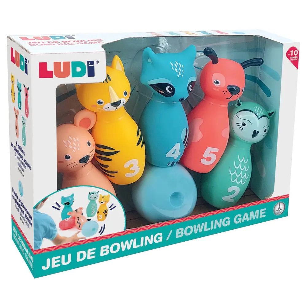Jeu de Quilles Souples Animaux Colorés 10 Mois+