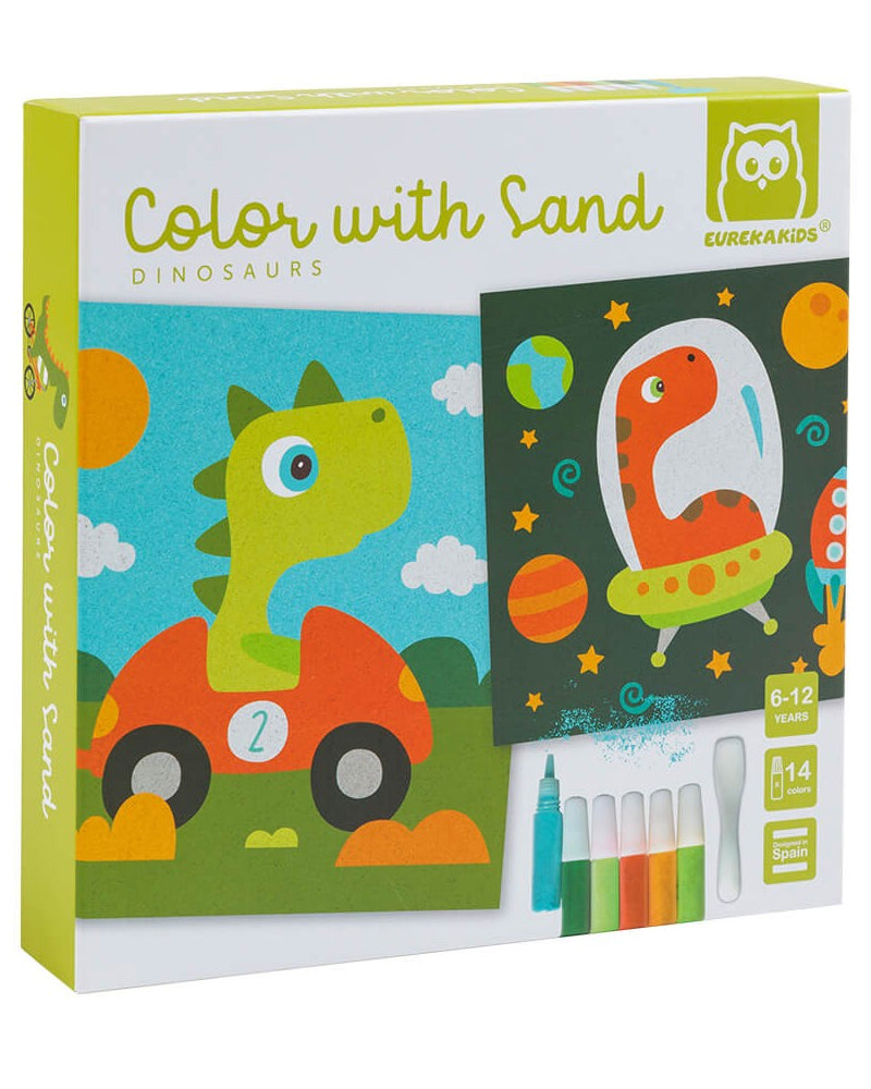 Atelier sable coloré Dinosaures – 4 tableaux dès 6 ans