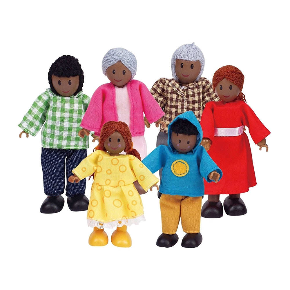 Famille Hape de six poupées en tissu et bois, dès 3 ans