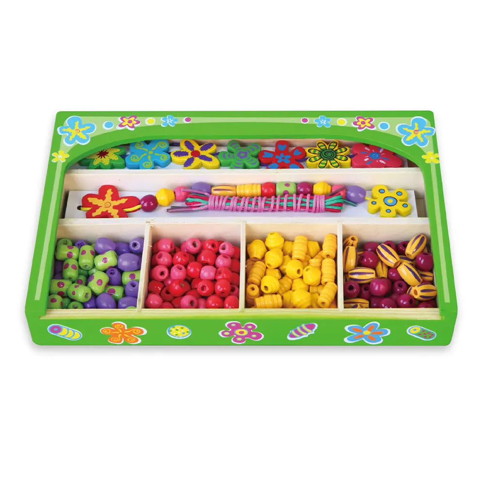 Kit Créatif Perles en Bois Fleurs Viga Toys 3 Ans+
