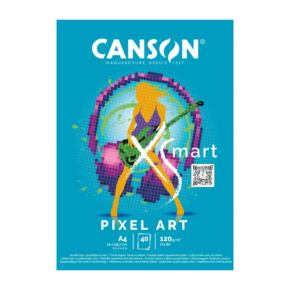 Bloc Pixel Art Canson A4, 40 feuilles de dessin