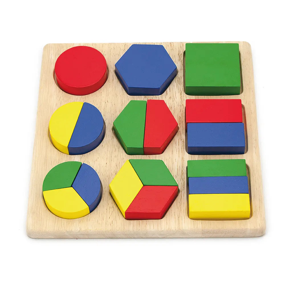 Puzzle Géométrique Bois 18 Blocs Colorés Viga Toys 12M+