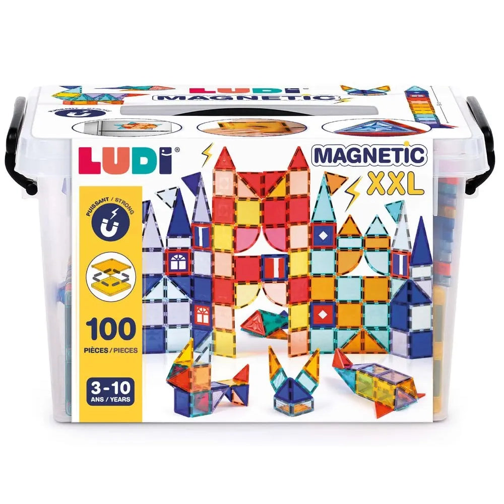 Valisette Construction Magnétique 100 Pièces Colorées 3-10 ans