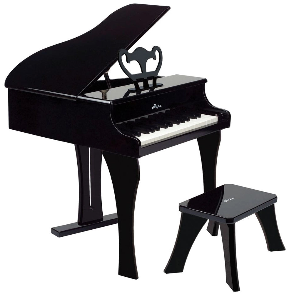 Piano à queue noir Hape avec tabouret, 30 touches dès 3 ans