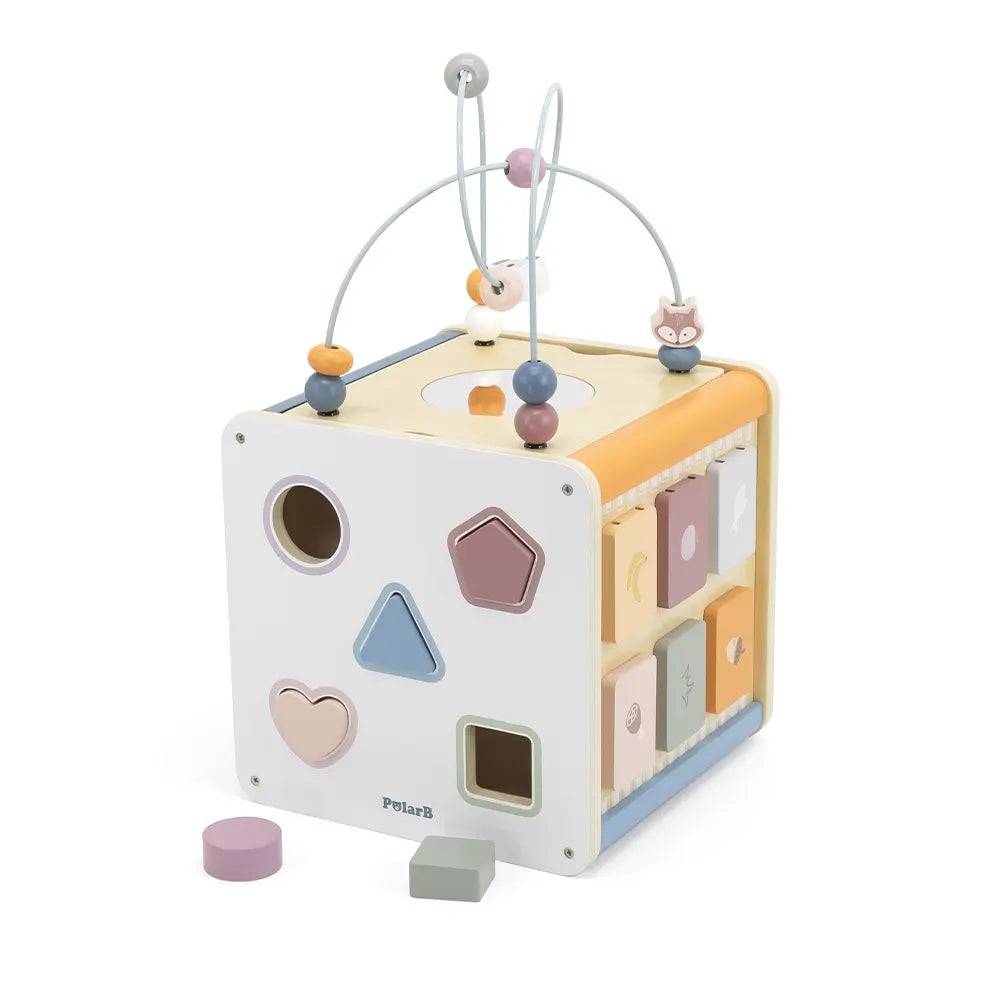 Cube d'Éveil Bois 8 Activités PolarB Viga Toys 18M+