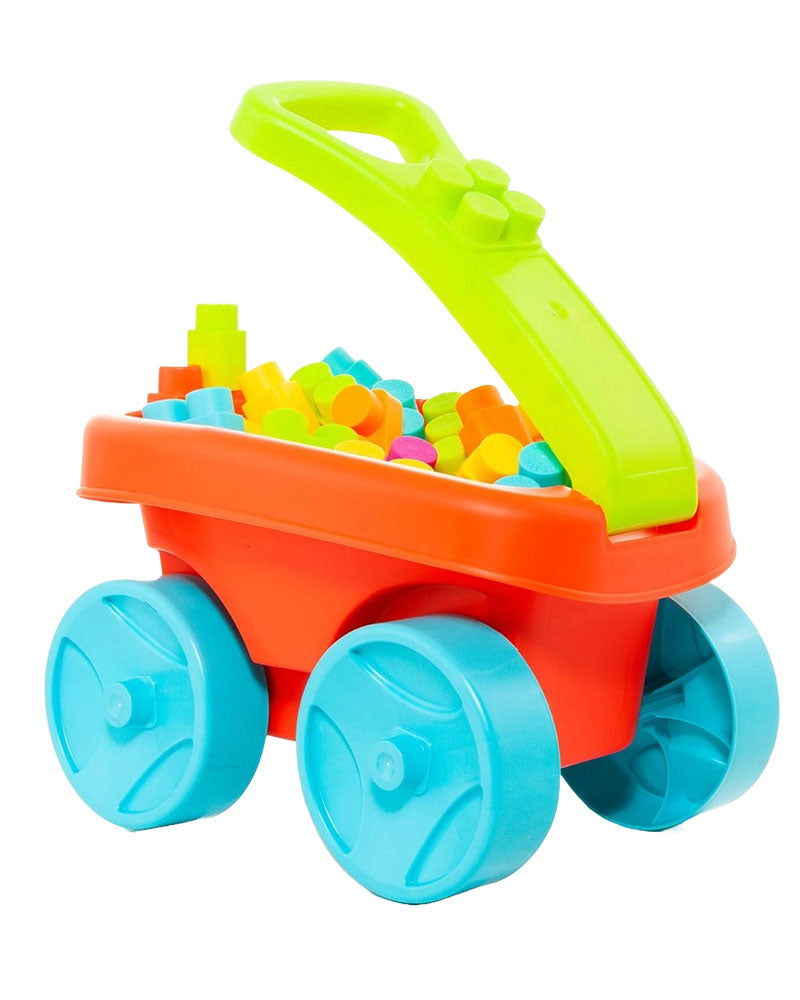 Wagon Molto rouge à poignée pliable et 20 blocs 12M+