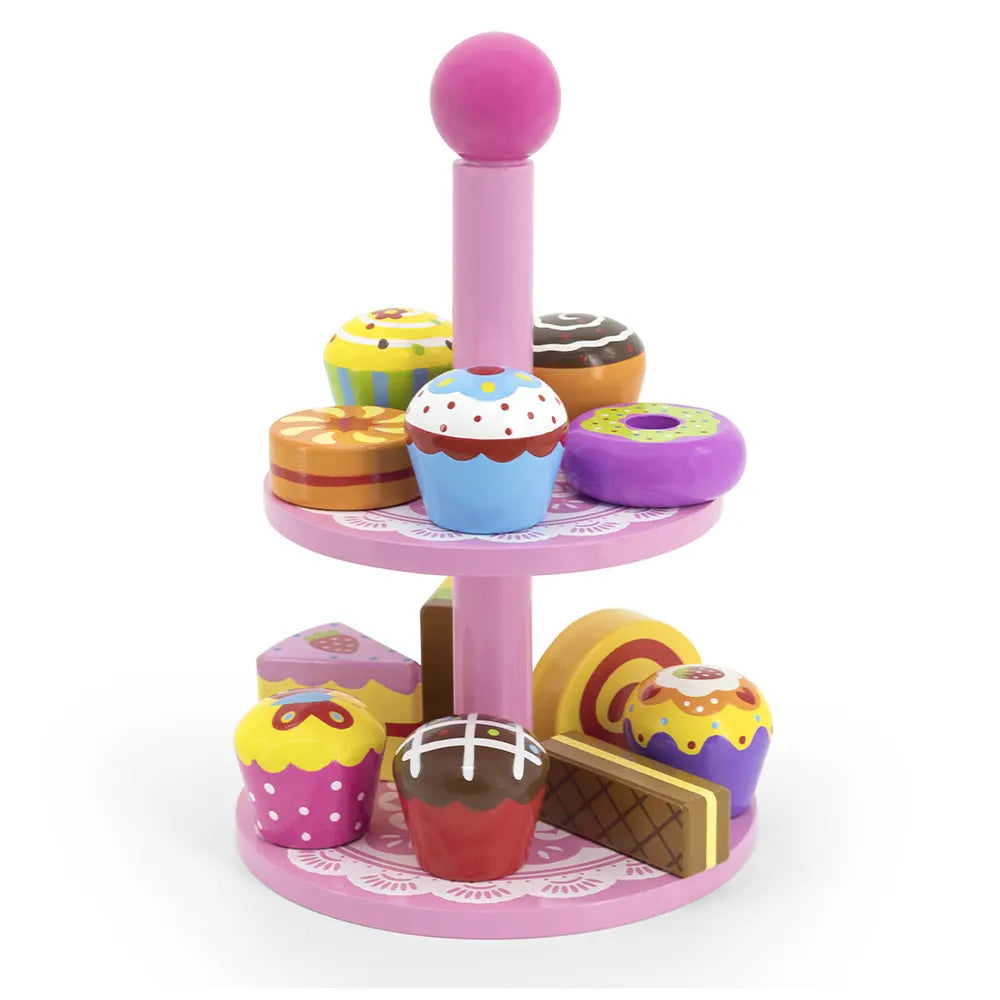 Présentoir à Pâtisseries Miniatures Bois Viga Toys 18M+