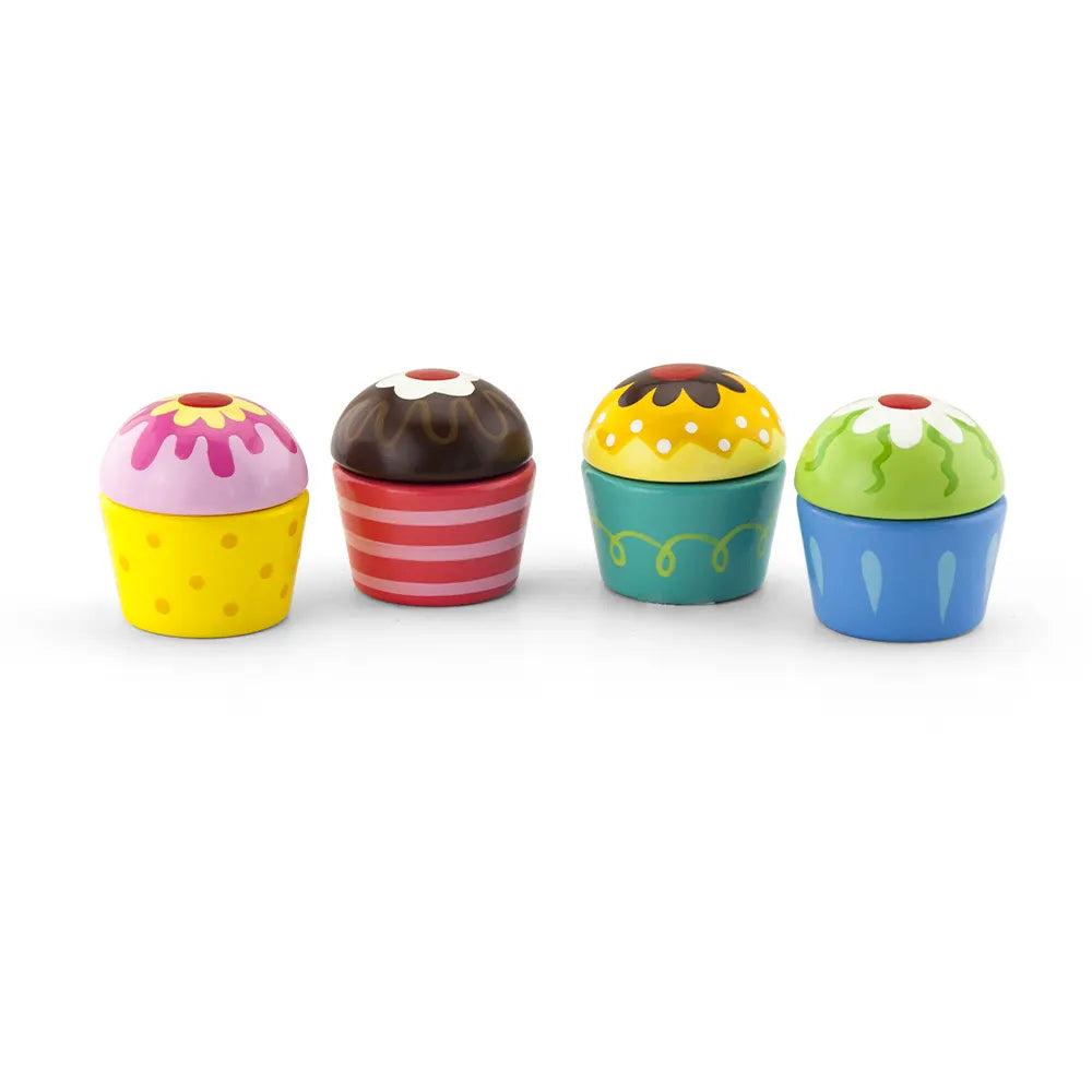 Viga Toys : Ensemble de 4 cupcakes en bois à assembler