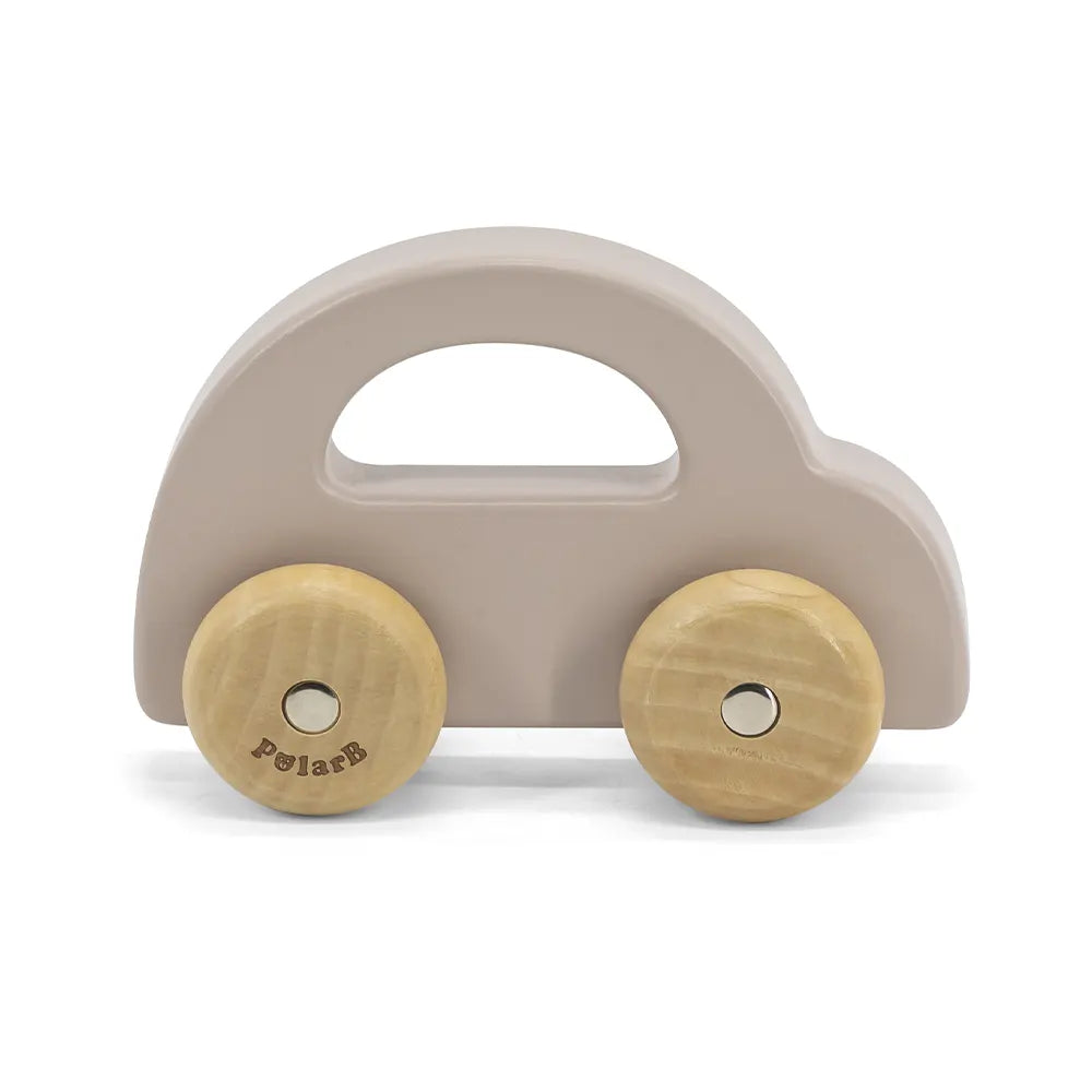 Petite voiture à pousser en bois beige dès 6 mois