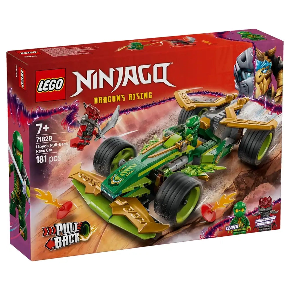 Voiture ninja à rétrofriction avec Lloyd et guerrier dragonien, 7+