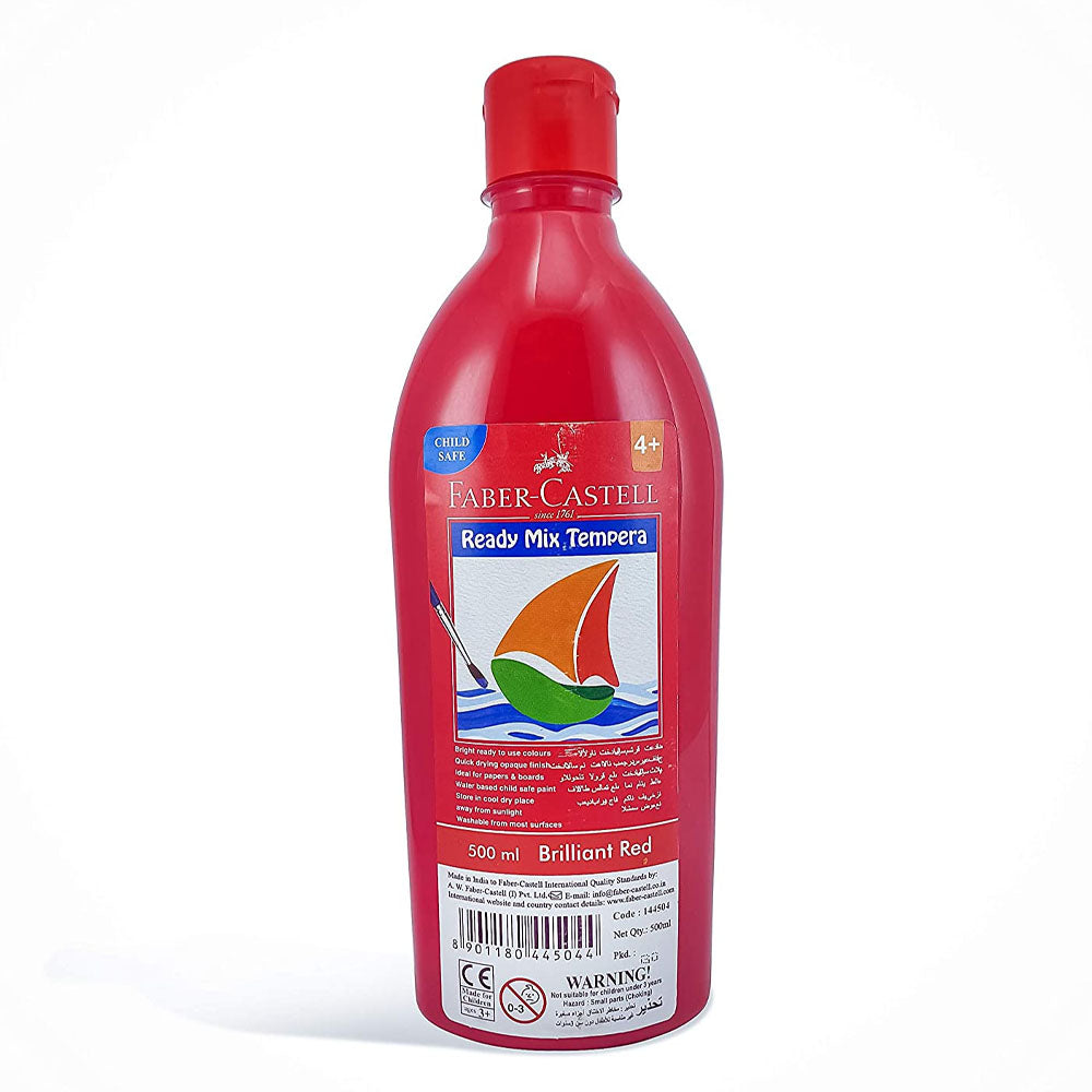 Gouache Tempera Rouge Vif Faber-Castell 500ml pour Enfants