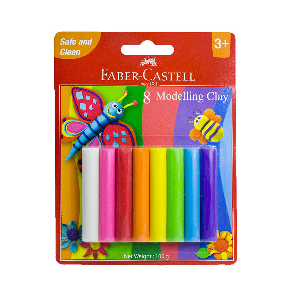 Pâte à Modeler Créative Faber-Castell – 8 Couleurs Assorties 100g