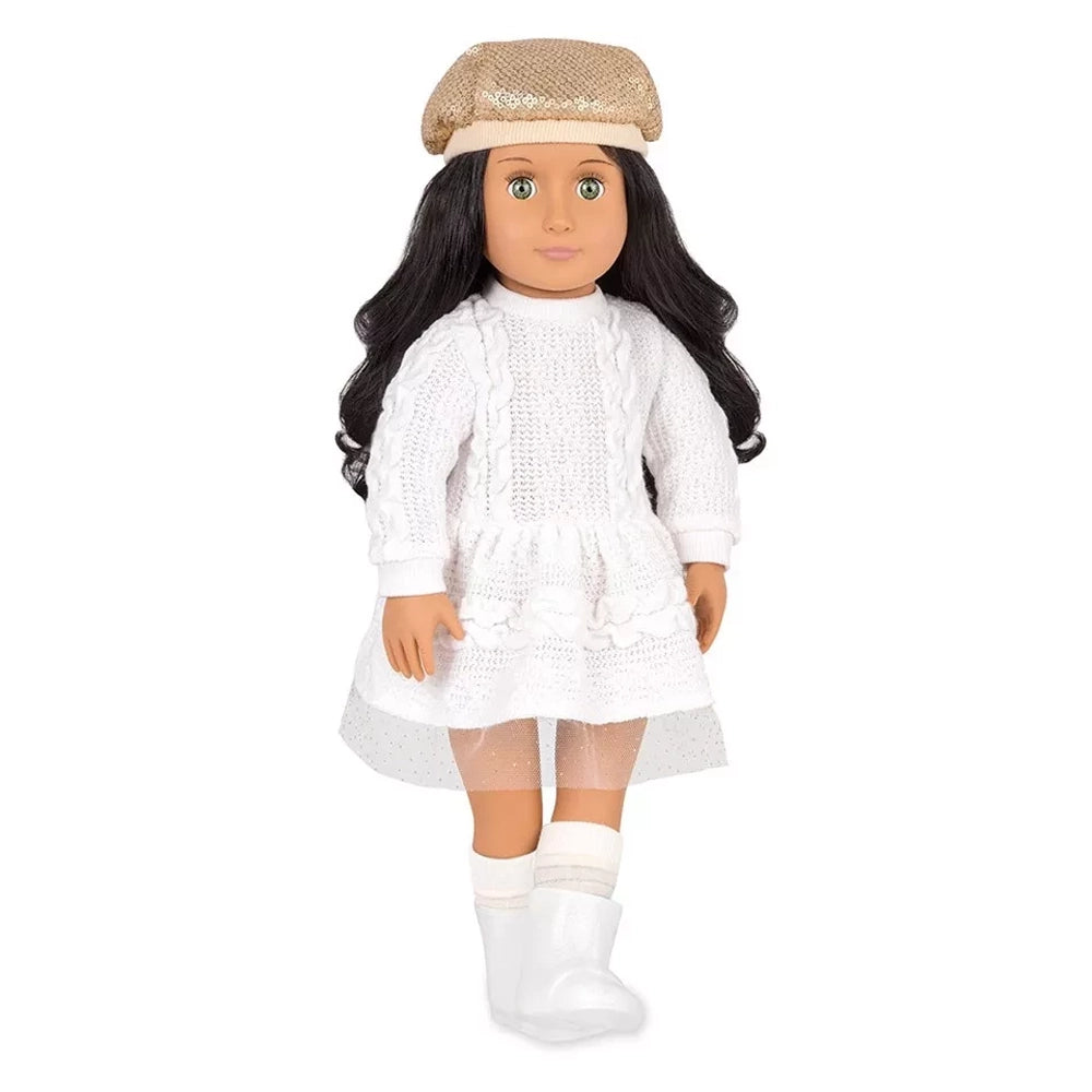 Talita, poupée 46 cm à la robe blanche et au chapeau doré