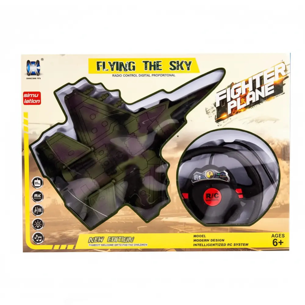 Jet camouflage radiocommandé avec commande-volant, dès 6 ans